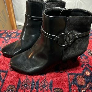 Impo Black Ankle Booties with Ring Accent